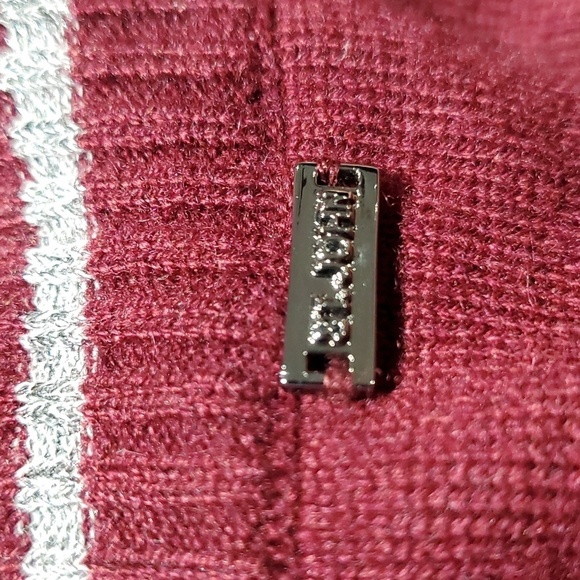 ST JOHN CASHMERE KNIT  CASUAL PANTS MAROON W STRIPE WAIST MEDIUM - Picture 7 of 12